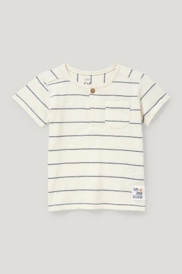 Baby Boys - Baby-T-shirt - gestreept - crème wit