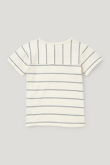 Baby Boys - Baby-T-shirt - gestreept - crème wit