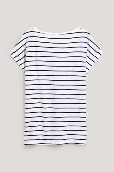 Donna - T-shirt - a righe - blu scuro / bianco