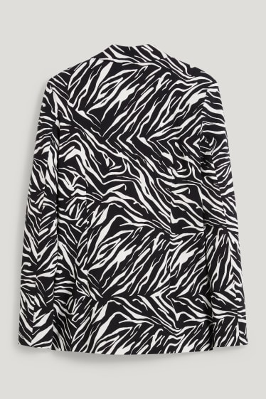 Dames - Blazer - relaxed fit - met patroon - zwart / wit