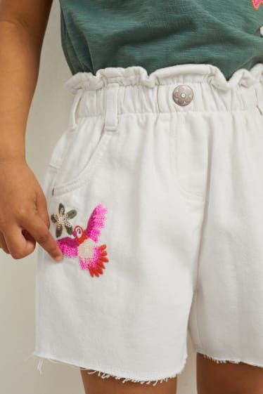 Toddler Girls - Korte spijkerbroek - crème wit