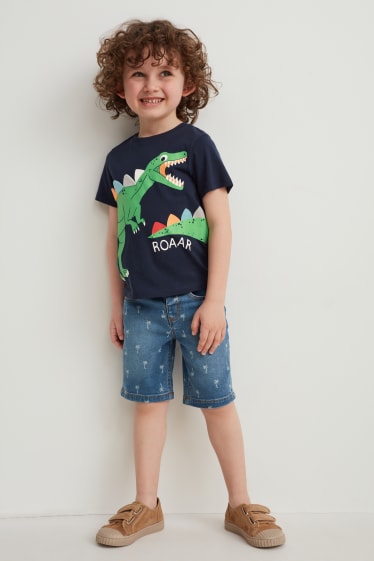 Exclusief online - Set van 2 - T-shirt - donkerblauw