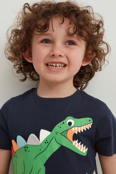 Exclusief online - Set van 2 - T-shirt - donkerblauw