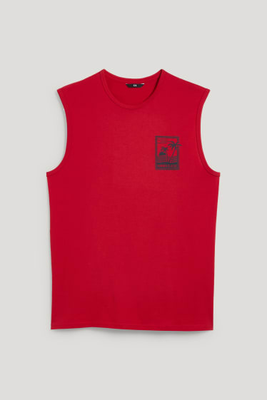 Hombre - Camiseta sin mangas - rojo oscuro
