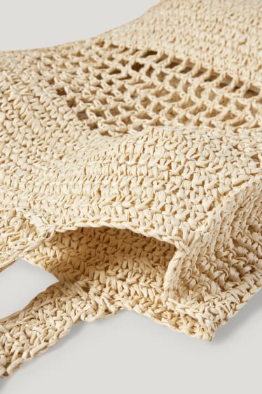 Damen - Stroh-Tasche - beige