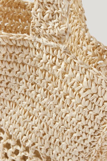 Damen - Stroh-Tasche - beige