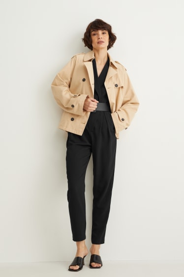 Mujer - Mono con cinturón - negro