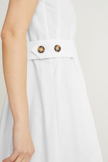 Damen - Fit & Flare Kleid - weiß