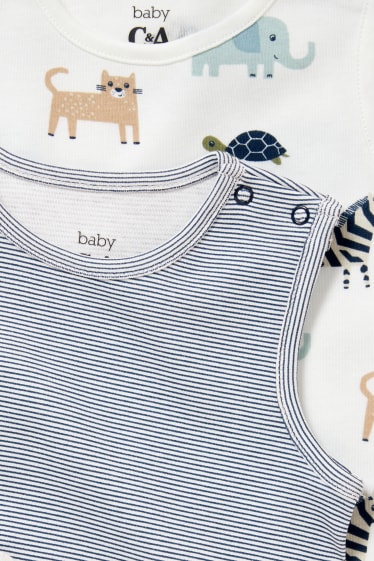 Bébé garçons - Lot de 2 - pyjamas bébé - bleu foncé / blanc
