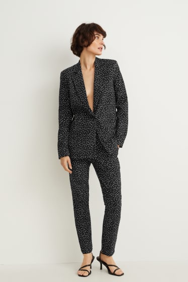 Dames - Blazer - relaxed fit - met patroon - zwart