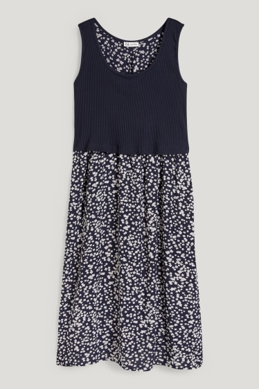 Femmes - Robe d’allaitement - look 2-en-1 - bleu foncé