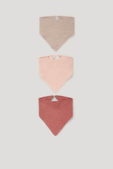 Baby Girls - Confezione da 3 - bavetta neonati - rosa scuro