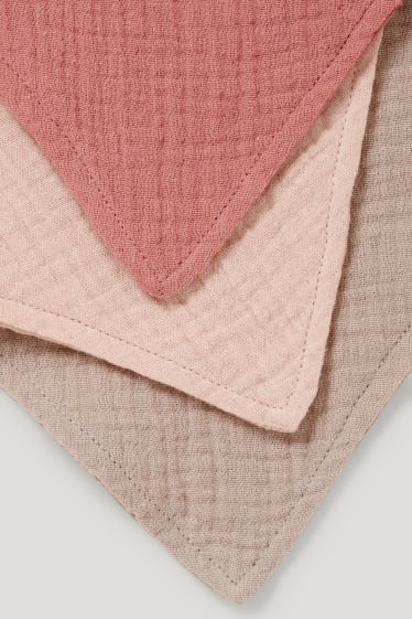 Baby Girls - Confezione da 3 - bavetta neonati - rosa scuro
