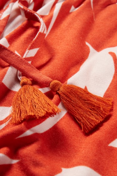 Donna - Shorts pigiama di viscosa - fantasia - arancione
