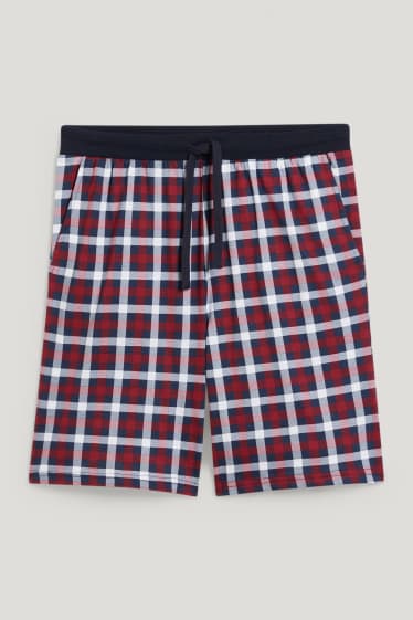 Uomo - Shorts pigiama - a quadretti - blu scuro