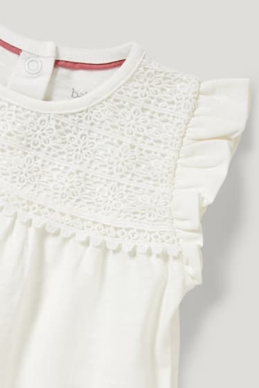 Baby Girls - Compleu bebeluși - 2 piese - alb-crem