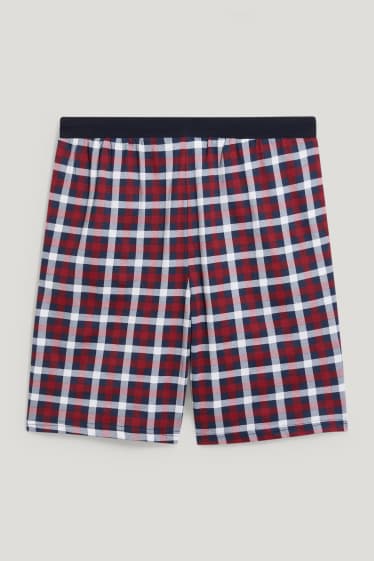 Uomo - Shorts pigiama - a quadretti - blu scuro