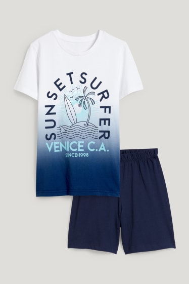 Kids Boys - Shorty-Pyjama - 2 teilig - weiß