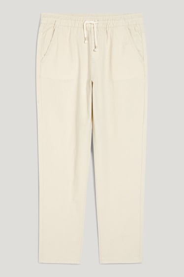 Bambini: - Pantaloni - misto lino - bianco crema