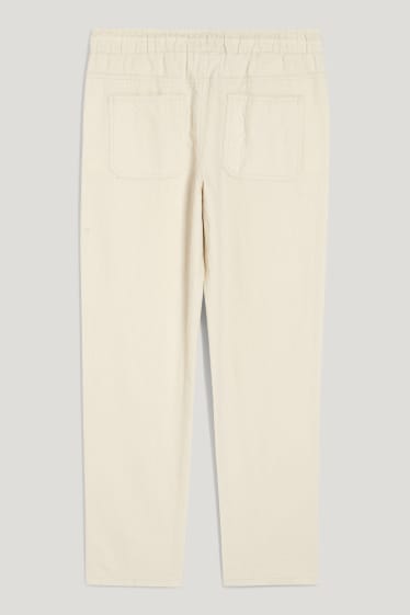 Bambini: - Pantaloni - misto lino - bianco crema