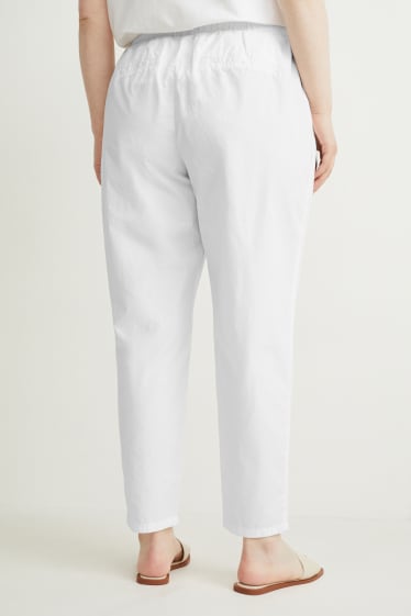 Femmes - Pantalon - mid waist - coupe fuselée - blanc