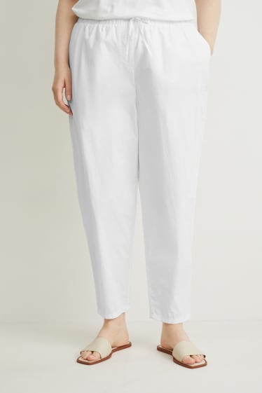 Femmes - Pantalon - mid waist - coupe fuselée - blanc