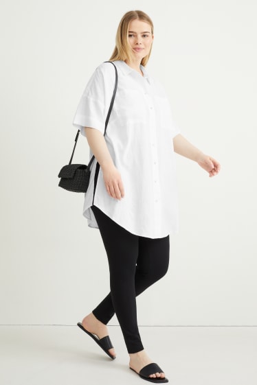 Dames - Blouse - linnenmix - wit