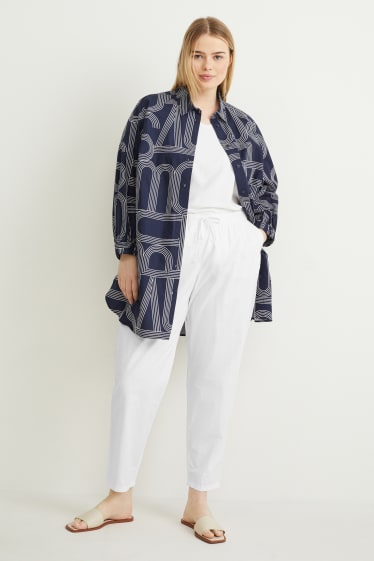 Femmes - Pantalon - mid waist - coupe fuselée - blanc