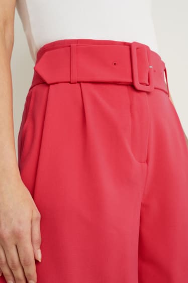 Damen - Shorts mit Gürtel - High Waist - pink