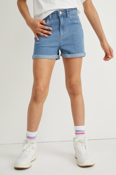 Filles - Short en jean - jean bleu