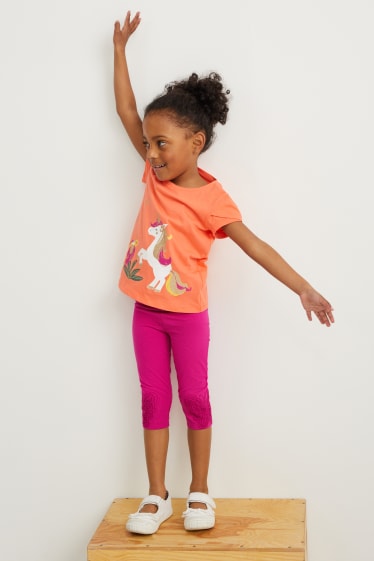 Toddler Girls - Multipack of 3 - capri leggings - dark rose