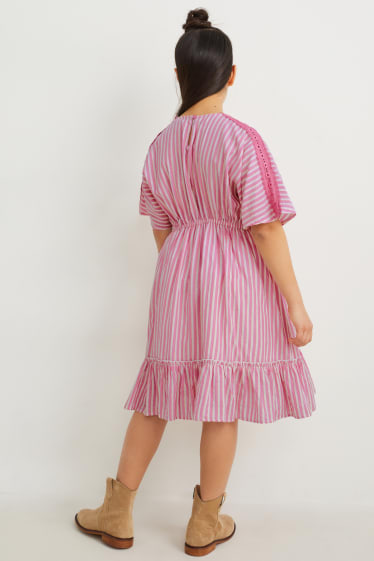 Filles - Robe - à rayures - violet clair