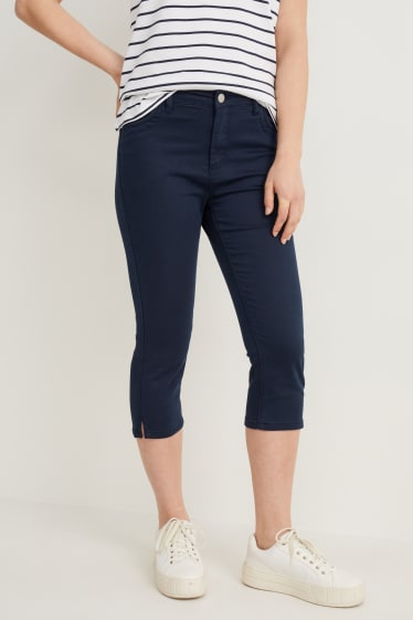 Donna - Pantaloni pinocchietto - vita alta - skinny fit - blu scuro