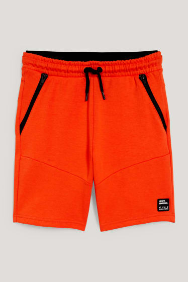 Reverskraag - Bermuda van sweatstof - oranje