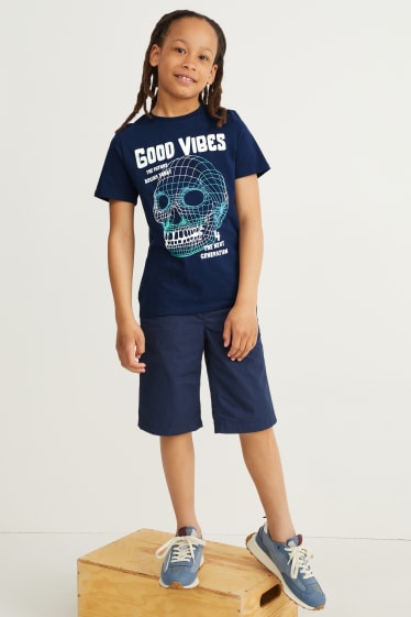 Reverskraag - Set van 2 - T-shirt - donkerblauw