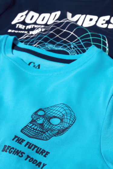 Reverskraag - Set van 2 - T-shirt - donkerblauw