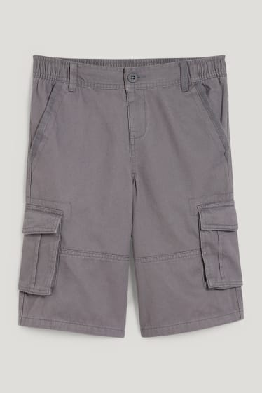 Reverskraag - Cargoshorts - grijs