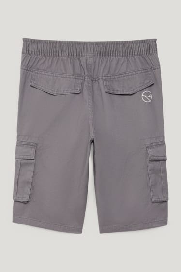 Reverskraag - Cargoshorts - grijs