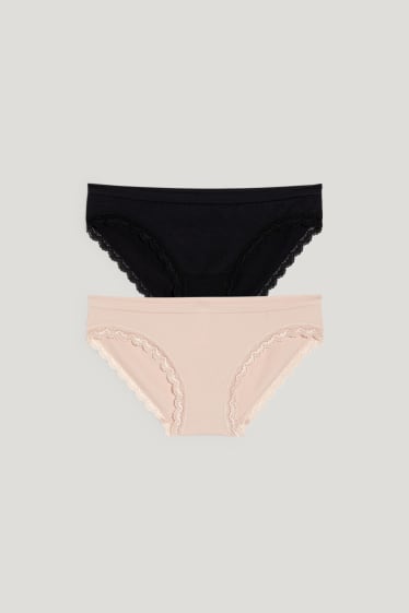 Femmes - Lot de 2 - culottes de grossesse - beige clair