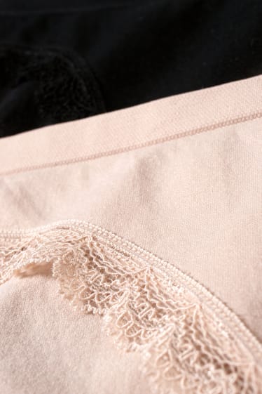 Femmes - Lot de 2 - culottes de grossesse - beige clair