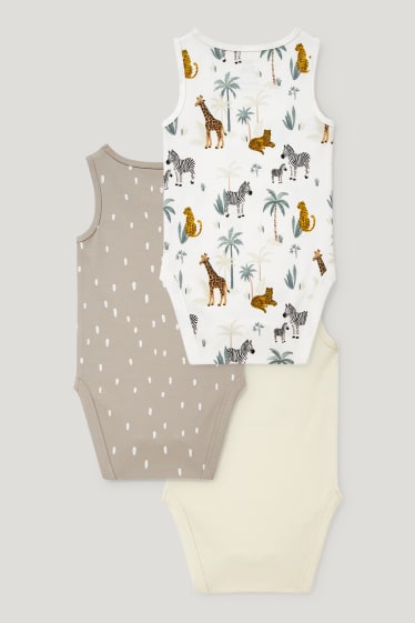 Baby Girls - Set van 3 - rompertje - crème wit