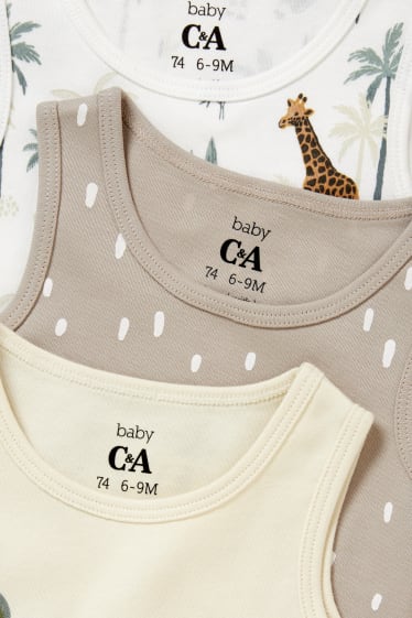 Baby Girls - Set van 3 - rompertje - crème wit