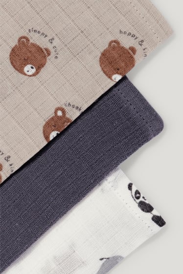 Baby Girls - Confezione da 3 - guanti da bagno neonati - beige chiaro