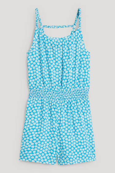 Bambine: - Tuta - a fiori - blu