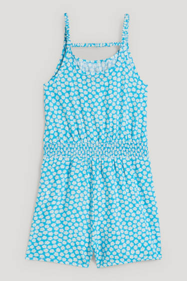 Bambine: - Tuta - a fiori - blu