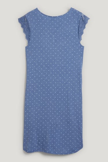Women - Nightshirt - patterned - blue