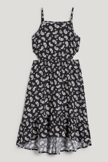 Kids Girls - Kleid - gemustert - schwarz