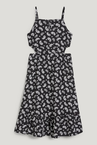 Kids Girls - Kleid - gemustert - schwarz