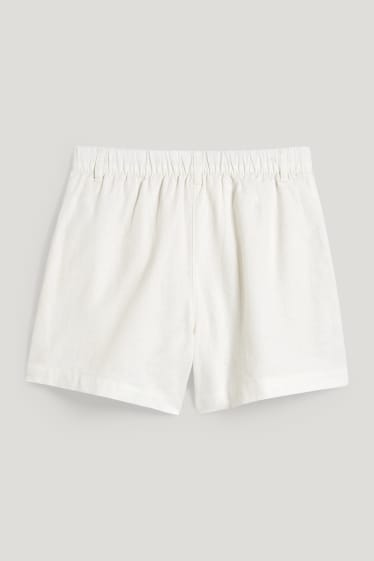 Kids Girls - Shorts - linnenmix - crème wit