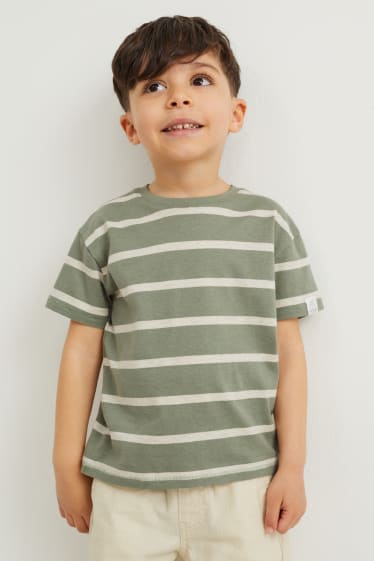 Toddler Boys - Kurzarmshirt - gestreift - grün